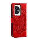 For Honor 100 Sun Mandala Embossing Pattern Phone Leather Case(Red) - 3