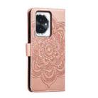 For Honor 100 Sun Mandala Embossing Pattern Phone Leather Case(Rose Gold) - 3