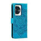 For Honor 100 Sun Mandala Embossing Pattern Phone Leather Case(Blue) - 3