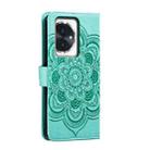 For Honor 100 Sun Mandala Embossing Pattern Phone Leather Case(Green) - 3