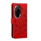 For Honor 100 Pro Sun Mandala Embossing Pattern Phone Leather Case(Red) - 3