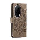 For Honor 100 Pro Sun Mandala Embossing Pattern Phone Leather Case(Grey) - 3