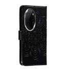 For Honor 100 Pro Sun Mandala Embossing Pattern Phone Leather Case(Black) - 3