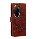 For Honor 100 Pro Sun Mandala Embossing Pattern Phone Leather Case(Brown) - 3
