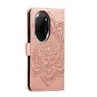 For Honor 100 Pro Sun Mandala Embossing Pattern Phone Leather Case(Rose Gold) - 3