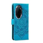 For Honor 100 Pro Sun Mandala Embossing Pattern Phone Leather Case(Blue) - 3