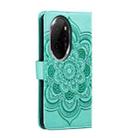 For Honor 100 Pro Sun Mandala Embossing Pattern Phone Leather Case(Green) - 3