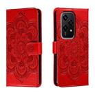 For Honor 200 Lite Global Sun Mandala Embossing Pattern Phone Leather Case(Red) - 1