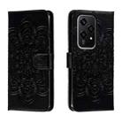 For Honor 200 Lite Global Sun Mandala Embossing Pattern Phone Leather Case(Black) - 1