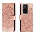 For Honor 200 Lite Global Sun Mandala Embossing Pattern Phone Leather Case(Rose Gold) - 1