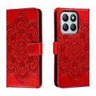 For Honor X8B Sun Mandala Embossing Pattern Phone Leather Case(Red) - 1