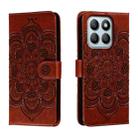 For Honor X8B Sun Mandala Embossing Pattern Phone Leather Case(Brown) - 1