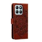 For Honor X8B Sun Mandala Embossing Pattern Phone Leather Case(Brown) - 3