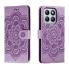 For Honor X8B Sun Mandala Embossing Pattern Phone Leather Case(Purple) - 1