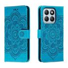 For Honor X8B Sun Mandala Embossing Pattern Phone Leather Case(Blue) - 1