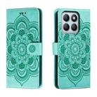 For Honor X8B Sun Mandala Embossing Pattern Phone Leather Case(Green) - 1