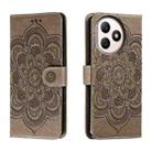 For Honor X50i+ Sun Mandala Embossing Pattern Phone Leather Case(Grey) - 1