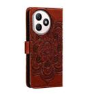 For Honor X50i+ Sun Mandala Embossing Pattern Phone Leather Case(Brown) - 3