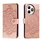 For Honor X50i+ Sun Mandala Embossing Pattern Phone Leather Case(Rose Gold) - 1