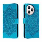 For Honor X50i+ Sun Mandala Embossing Pattern Phone Leather Case(Blue) - 1