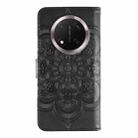 For Honor Magic7 Lite Sun Mandala Embossing Pattern Phone Leather Case(Black) - 3