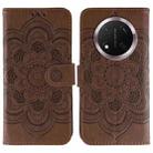 For Honor Magic7 Lite Sun Mandala Embossing Pattern Phone Leather Case(Brown) - 1