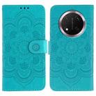 For Honor Magic7 Lite Sun Mandala Embossing Pattern Phone Leather Case(Blue) - 1