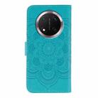 For Honor Magic7 Lite Sun Mandala Embossing Pattern Phone Leather Case(Blue) - 3