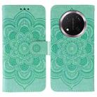 For Honor Magic7 Lite Sun Mandala Embossing Pattern Phone Leather Case(Green) - 1