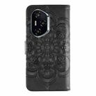 For Honor 400 Sun Mandala Embossing Pattern Phone Leather Case(Black) - 3