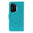 For Honor 400 Sun Mandala Embossing Pattern Phone Leather Case(Blue) - 3