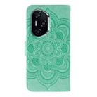 For Honor 400 Sun Mandala Embossing Pattern Phone Leather Case(Green) - 3