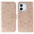 For Honor 400 Lite Sun Mandala Embossing Pattern Phone Leather Case(Rose Gold) - 1