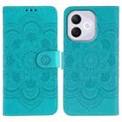 For Honor 400 Lite Sun Mandala Embossing Pattern Phone Leather Case(Blue) - 1