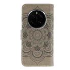 For Honor Magic7 Pro Sun Mandala Embossing Pattern Phone Leather Case(Grey) - 3