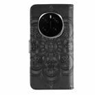 For Honor Magic7 Pro Sun Mandala Embossing Pattern Phone Leather Case(Black) - 3