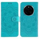 For Honor Magic7 Pro Sun Mandala Embossing Pattern Phone Leather Case(Blue) - 1