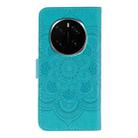 For Honor Magic7 Pro Sun Mandala Embossing Pattern Phone Leather Case(Blue) - 3