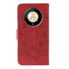 For Honor X9b / X50 / Magic6 Lite / X50 GT Sun Mandala Embossing Pattern Phone Leather Case(Red) - 3