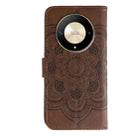 For Honor X9b / X50 / Magic6 Lite / X50 GT Sun Mandala Embossing Pattern Phone Leather Case(Brown) - 3