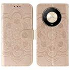 For Honor X9b / X50 / Magic6 Lite / X50 GT Sun Mandala Embossing Pattern Phone Leather Case(Rose Gold) - 1