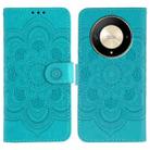 For Honor X9b / X50 / Magic6 Lite / X50 GT Sun Mandala Embossing Pattern Phone Leather Case(Blue) - 1
