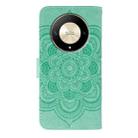 For Honor X9b / X50 / Magic6 Lite / X50 GT Sun Mandala Embossing Pattern Phone Leather Case(Green) - 3