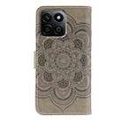 For Honor Play 60 Plus / 200 Smart / X7C Sun Mandala Embossing Pattern Phone Leather Case(Grey) - 3