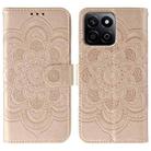 For Honor Play 60 Plus / 200 Smart / X7C Sun Mandala Embossing Pattern Phone Leather Case(Rose Gold) - 1
