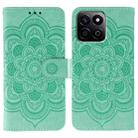 For Honor Play 60 Plus / 200 Smart / X7C Sun Mandala Embossing Pattern Phone Leather Case(Green) - 1