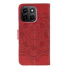 For Honor X6c 4G Sun Mandala Embossing Pattern Phone Leather Case(Red) - 3