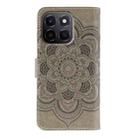 For Honor X6c 4G Sun Mandala Embossing Pattern Phone Leather Case(Grey) - 3