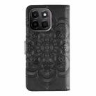 For Honor X6c 4G Sun Mandala Embossing Pattern Phone Leather Case(Black) - 3