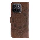 For Honor X6c 4G Sun Mandala Embossing Pattern Phone Leather Case(Brown) - 3